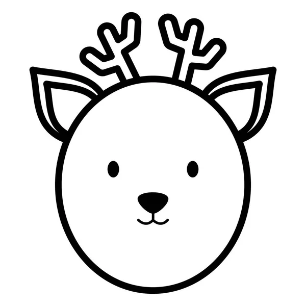 Personagem infantil cabeça de rena bonito — Vetor de Stock