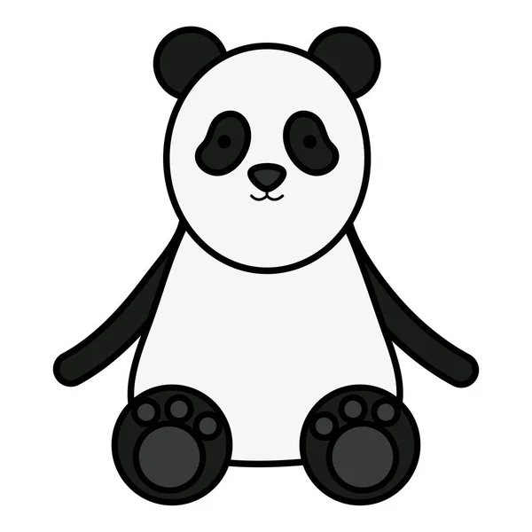 Cute bear panda childish character — Stock Vector
