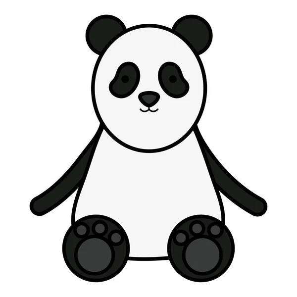 かわいいクマパンダ子供っぽい文字 — ストックベクタ