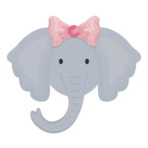 Cute female elephant childish character — Stock Vector