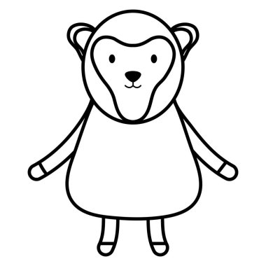 sevimli maymun çocuksu karakter