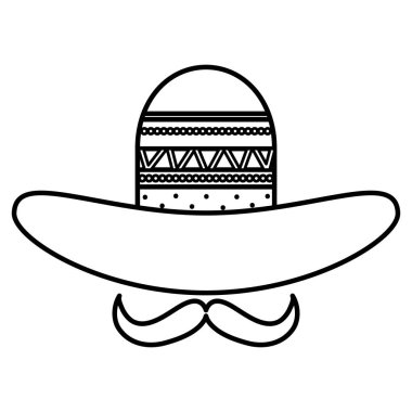 bıyık lı meksika şapkası geleneksel simge