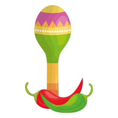 acı biber ile maraca müzik aleti