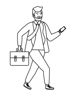 Bin yıllık kişi şık kıyafeti izole siyah ve beyaz