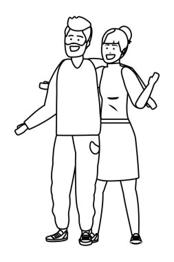 Bin yıllık çift akıllı telefon siyah beyaz selfie alarak