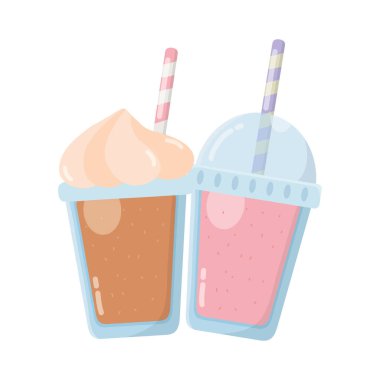 lezzetli lezzetli içecek karikatür