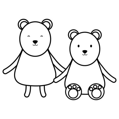 sevimli kutup ayıları çift çocuksu karakterler