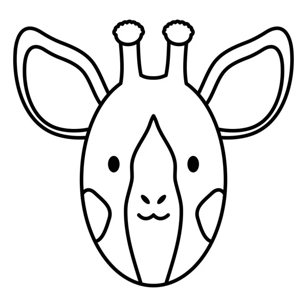 Girafa bonito cabeça personagem infantil —  Vetores de Stock