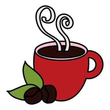 tahıl ve yaprak bitki ile kahve fincanı