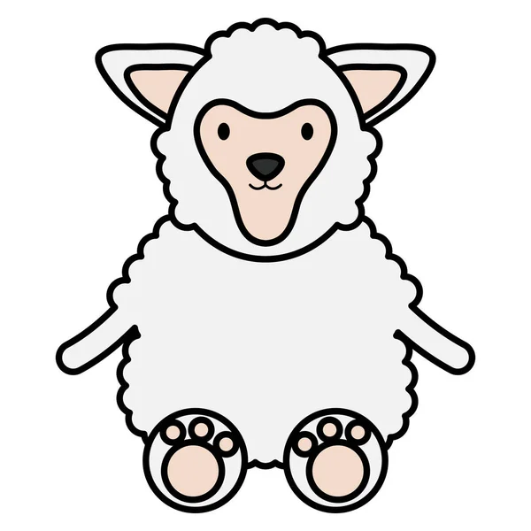 Sevimli koyun çocuksu karakter — Stok Vektör