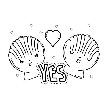 sevimli kabukları kawaii karakterler