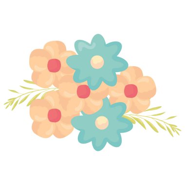 çiçekler ve Leafs dekorasyon