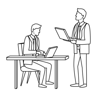 Exectuive işadamları avatar siyah beyaz