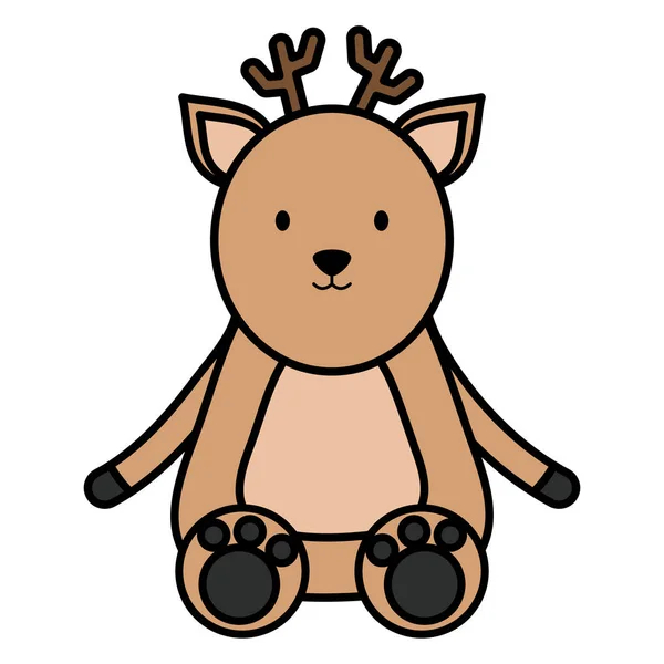 可爱的驯鹿幼稚的性格 — 图库矢量图片