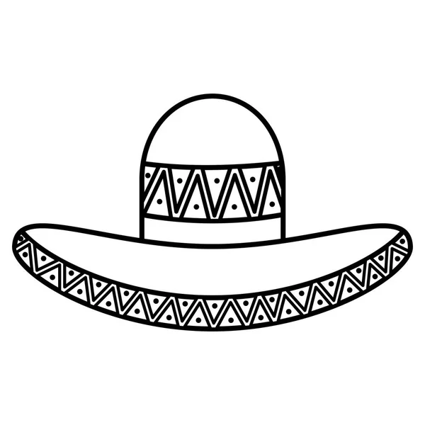 Chapeau mexicain icône traditionnelle — Image vectorielle