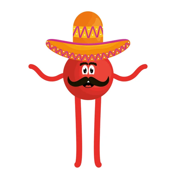 Emoji Meksiko dengan karakter topi - Stok Vektor