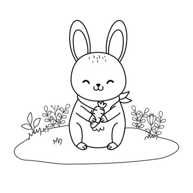 alan ormanlık karakter sevimli tavşan