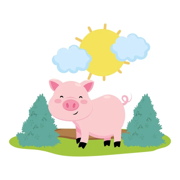 Porc dans la ferme — Image vectorielle