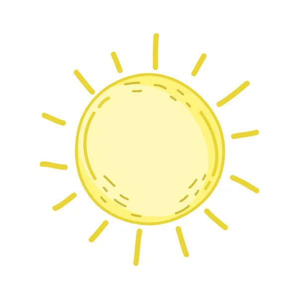 귀여운 태양 그려진 된 아이콘 — 스톡 벡터