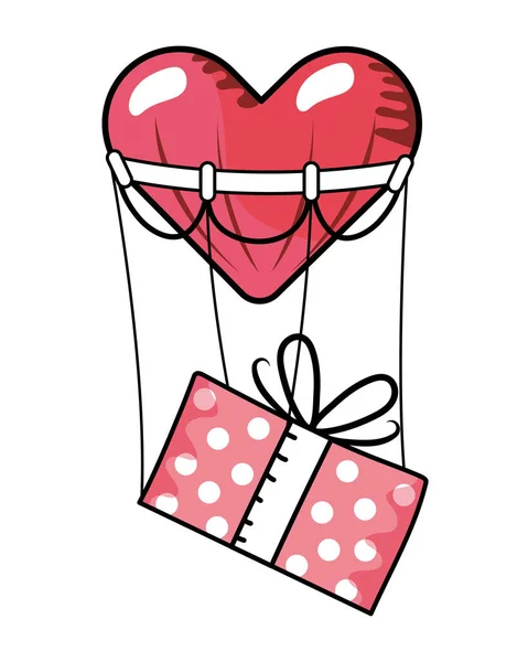 Valentines gift box kreskówka — Wektor stockowy
