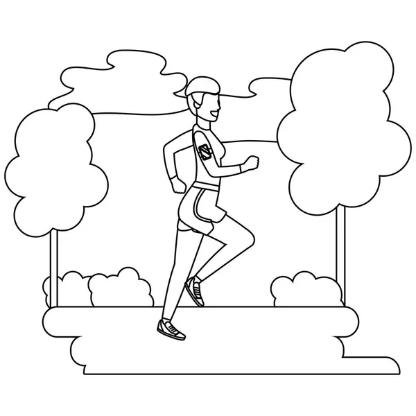 Fitness sport woman cartoon — Stock Vector