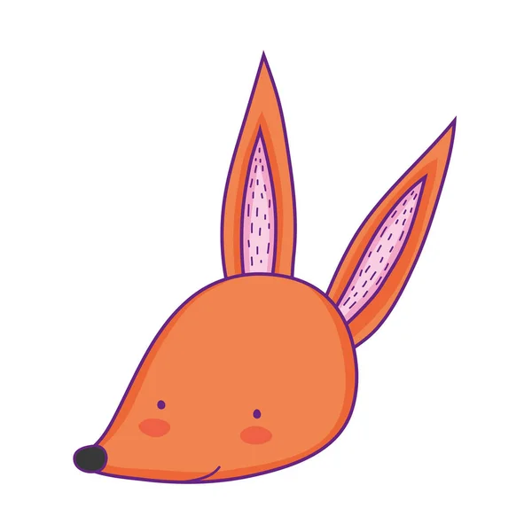 Χαριτωμένο και μικρό κεφάλι αλεπού χαρακτήρα — Διανυσματικό Αρχείο