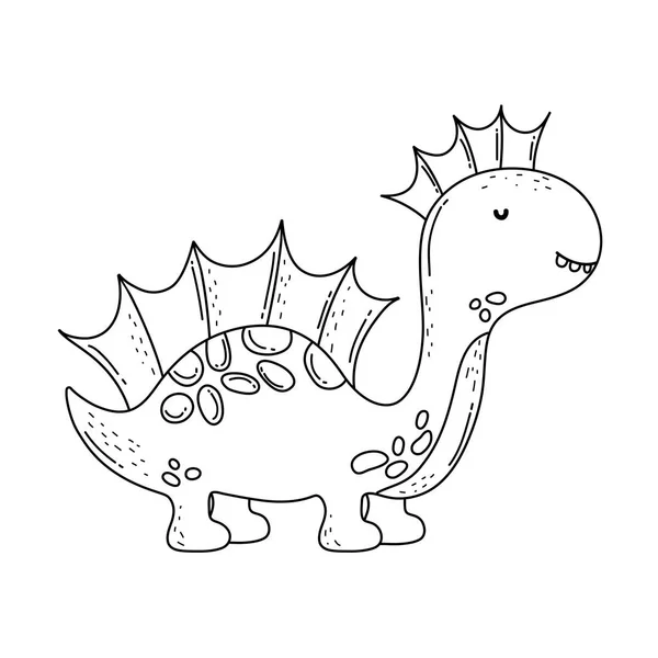 かわいいアパトサウルス文字アイコン — ストックベクタ