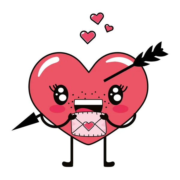 Amor coração desenhos animados —  Vetores de Stock