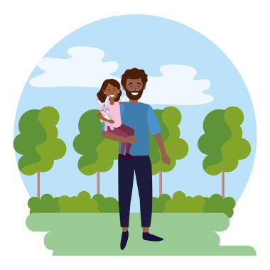 bir çocuk taşıyan adam