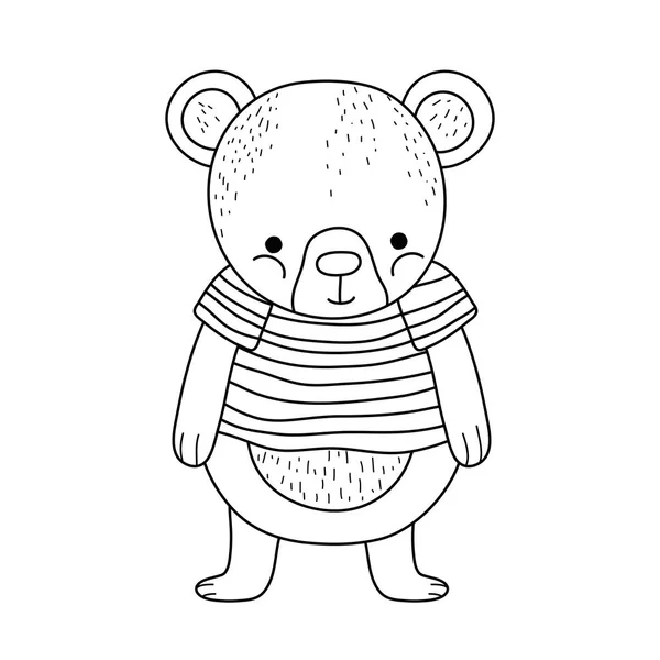 Söt liten Björn med skjorta — Stock vektor