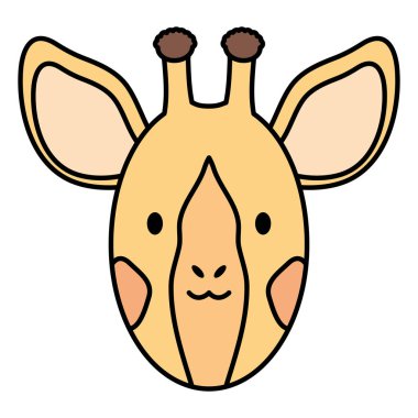 sevimli zürafa kafa çocuksu karakter