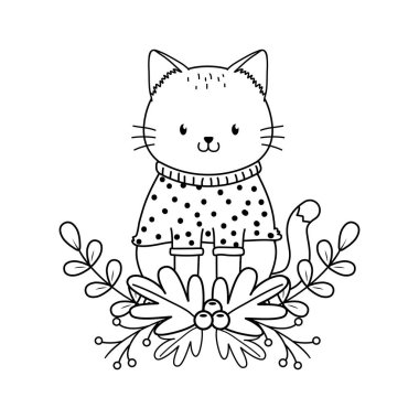 sevimli kedi ormanlık karakter