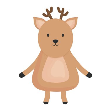 sevimli ren geyiği çocuksu karakter