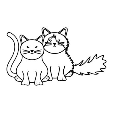 sevimli küçük kediler evcil hayvan karakterleri