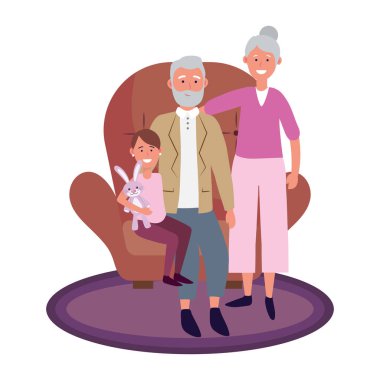 çocuklu yaşlı çift