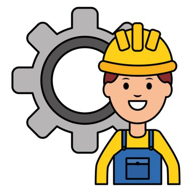 kask ve dişli ile yapıcı işçi