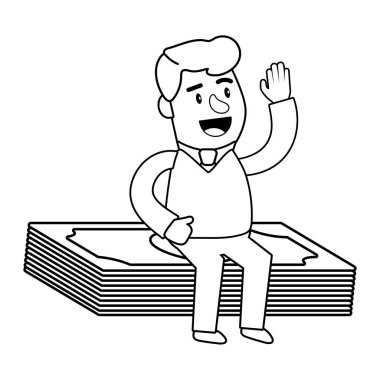 Tüketici bankacılığı işlemleri mutlu müşteri siyah beyaz