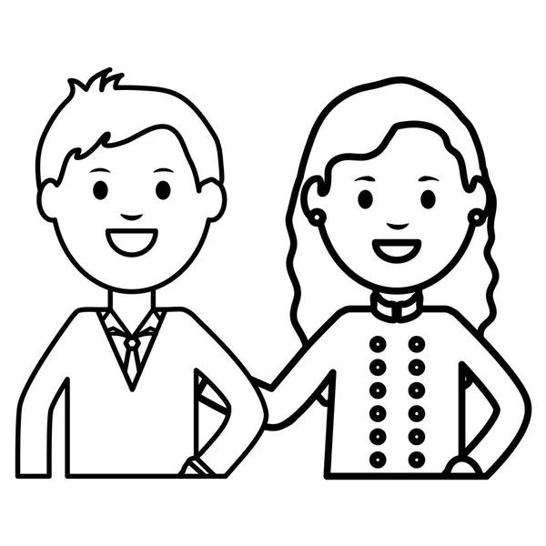 Young businessman with female waiter — Stock Vector