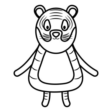 sevimli kaplan çocuksu karakter