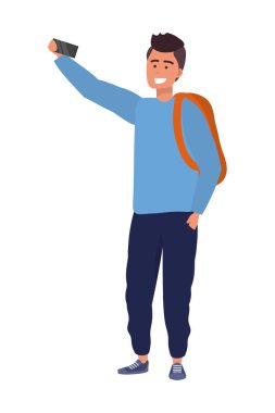 İzole akıllı telefon kullanan milenyum öğrencisi