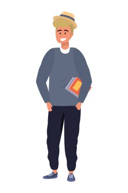 Bin yıllık öğrenci genç izole gülümseyen