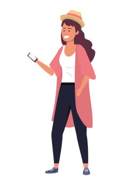 İzole akıllı telefon kullanan milenyum öğrencisi