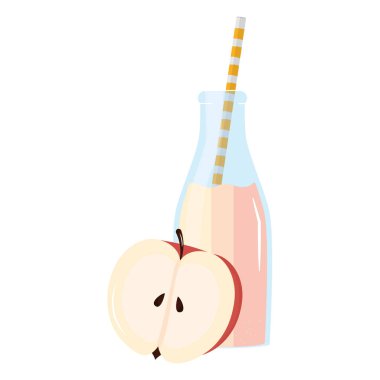 saman ile botttle taze elma suyu meyve