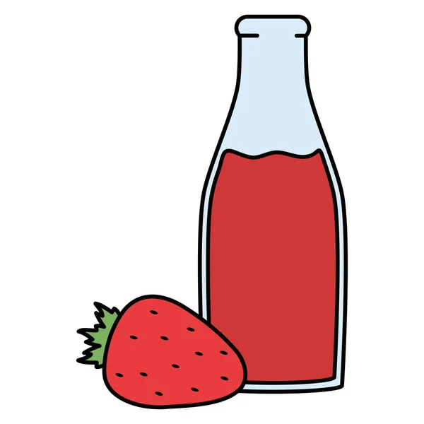 新鲜草莓汁水果在机器人 — 图库矢量图片