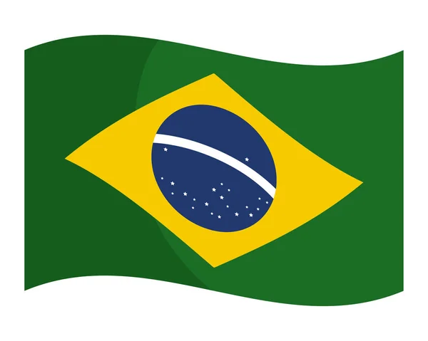 Brasilianische Flagge flacher isolierter Vektor — Stockvektor