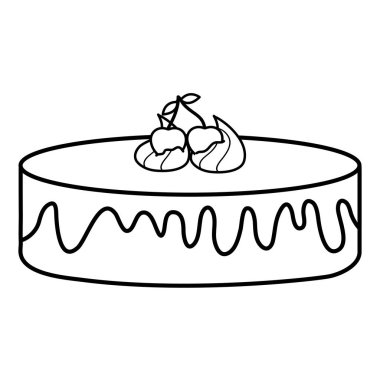 kiraz vektör illüstrasyon tasarımı ile lezzetli tatlı kek