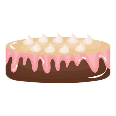 lezzetli tatlı pasta simge vektör çizim tasarım