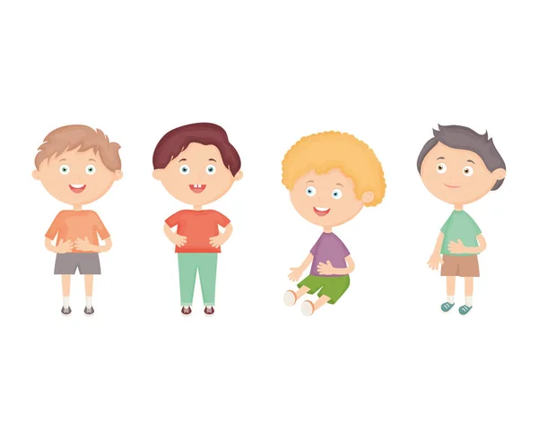 Grupo Niños Pequeños Personajes Vector Ilustración Diseño — Vector de stock