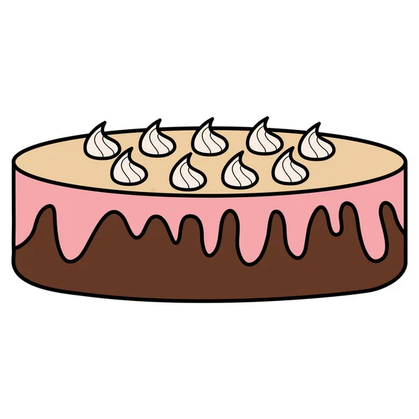 Délicieux Gâteau Doux Icône Vectoriel Illustration Design — Image vectorielle