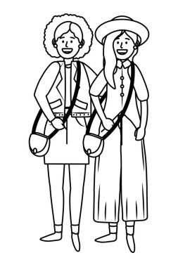 Gençler, karikatür vektör çiziminden hoşlanan kadınları arkadaş edinir